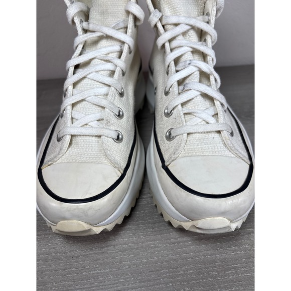 Converse Run Star Hike Hi Top Platform Sneakers Tonal Marble Egret Womens Sz 7 - Picture 3 of 9